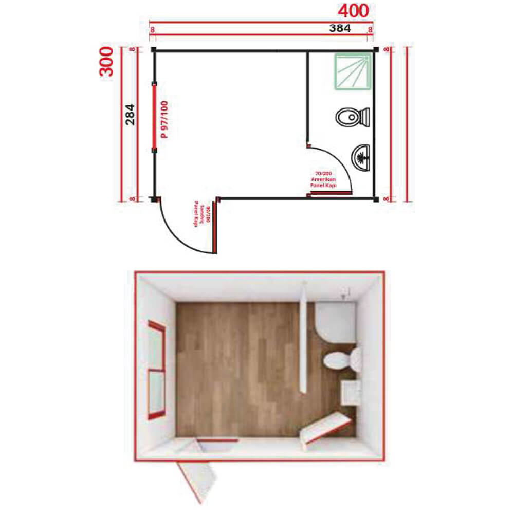 ANKA 503 WC ve Duşlu Güvenlik Konteynerı